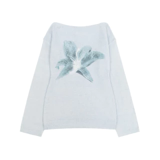 Lily Flower & Swan Knitted Sweater เสื้อไหมพรม