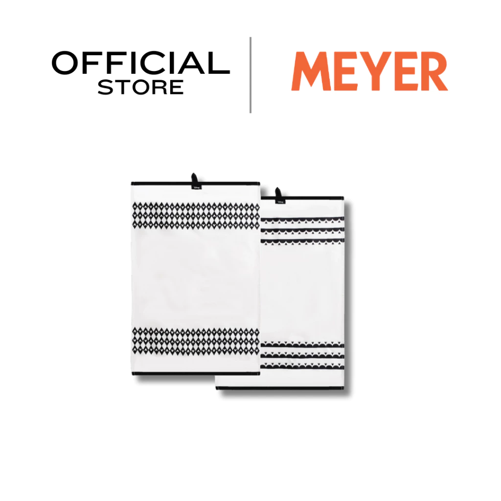 DISNEY MONOCHROME ชุดเซ็ตผ้าเช็ดจานคู่MEYER Mickey mouse ลิขสิทธิ์แท้ ยาว 69 ซม. xกว้าง49.5 ซม.Towels (48954-C)