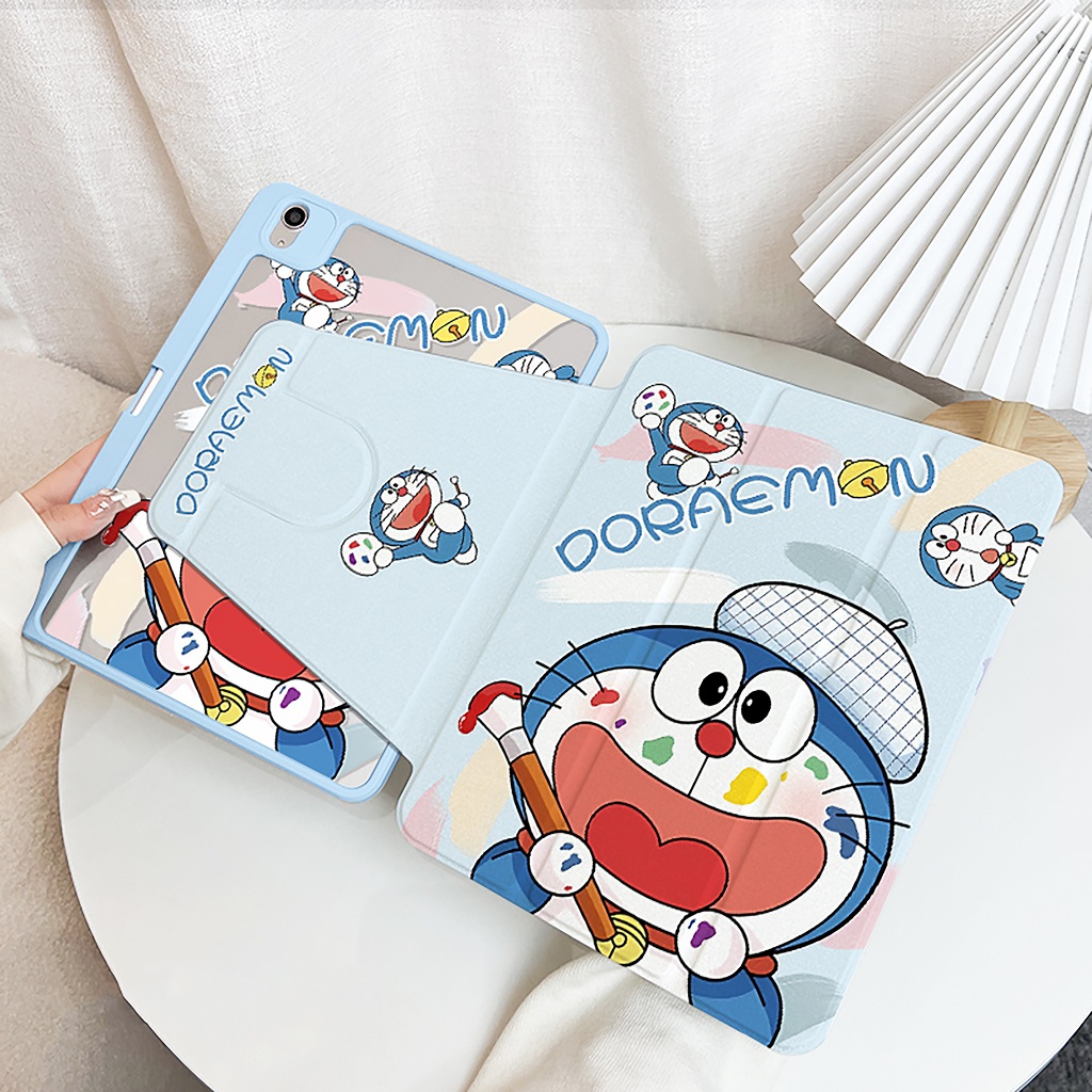 พร้อมส่ง case iPad Gen9 Gen12 Air8 Gen11 Pro13 ที่ใส่ปากกา โดเรมอน เคสiPadหมุน 360° Air7 Air6 Gen10