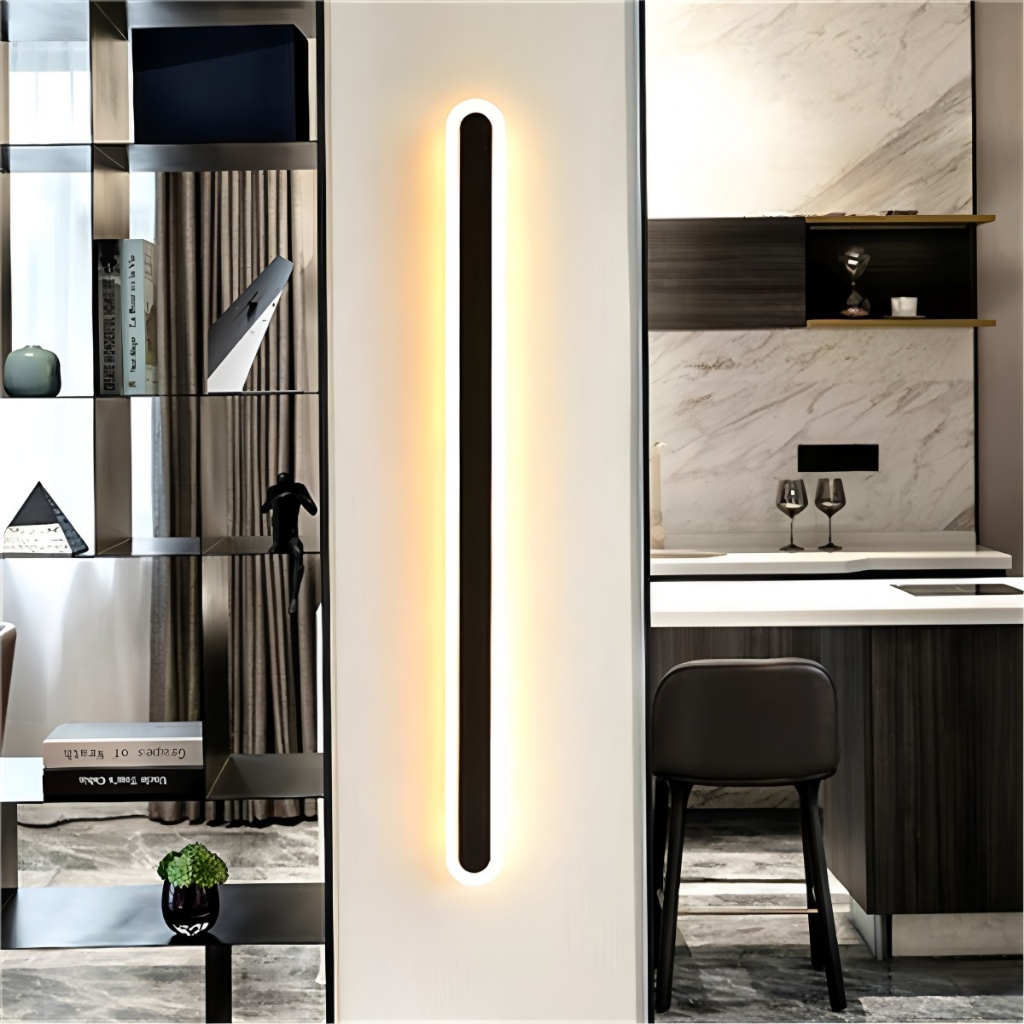 โคมไฟติดผนัง LED ยาวสำหรับห้องนั่งเล่นและห้องนอน ดีไซน์โมเดิร์นมินิมอล โคมไฟติดผนังทางเดินสุดสร้างสรรค์ - รูปที่ 4