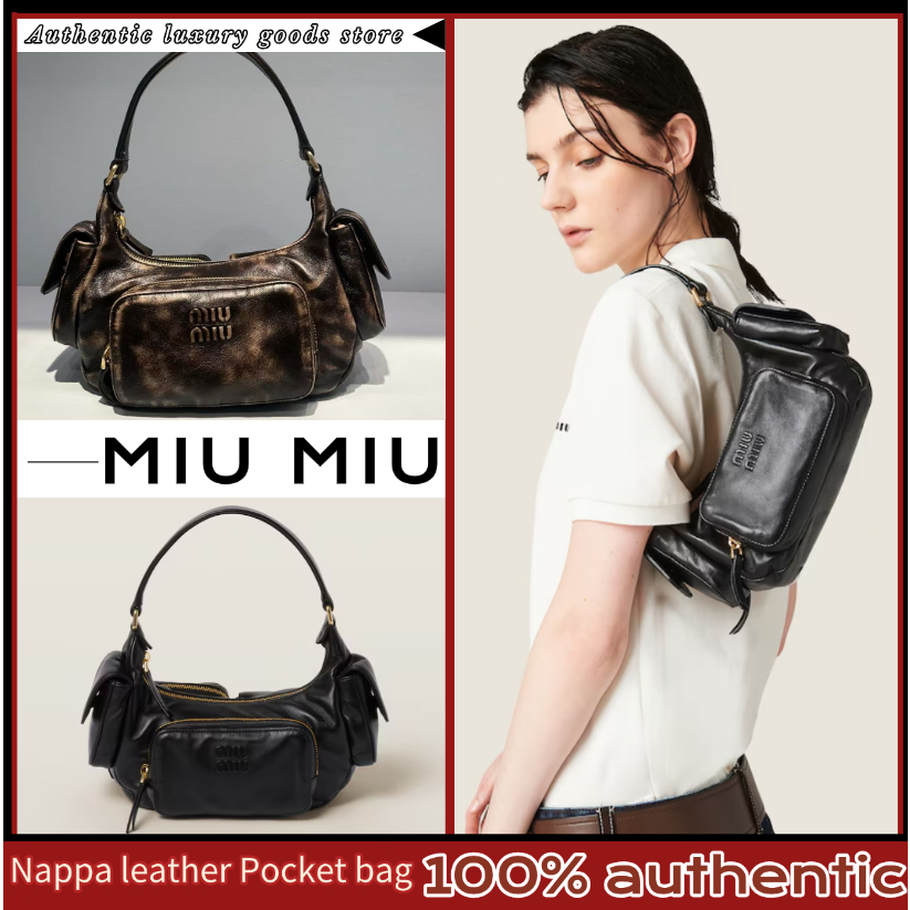 💯MIU MIU Nappa leather Pocket bag