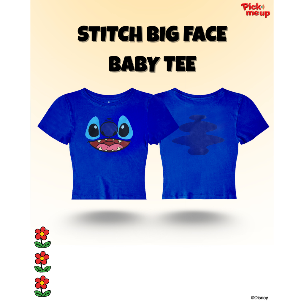 PickMeUp เสื้อBABY TEE พิมพ์ลาย STITCH BIG FACE BABY TEE ลิขสิทธิ์ Disney