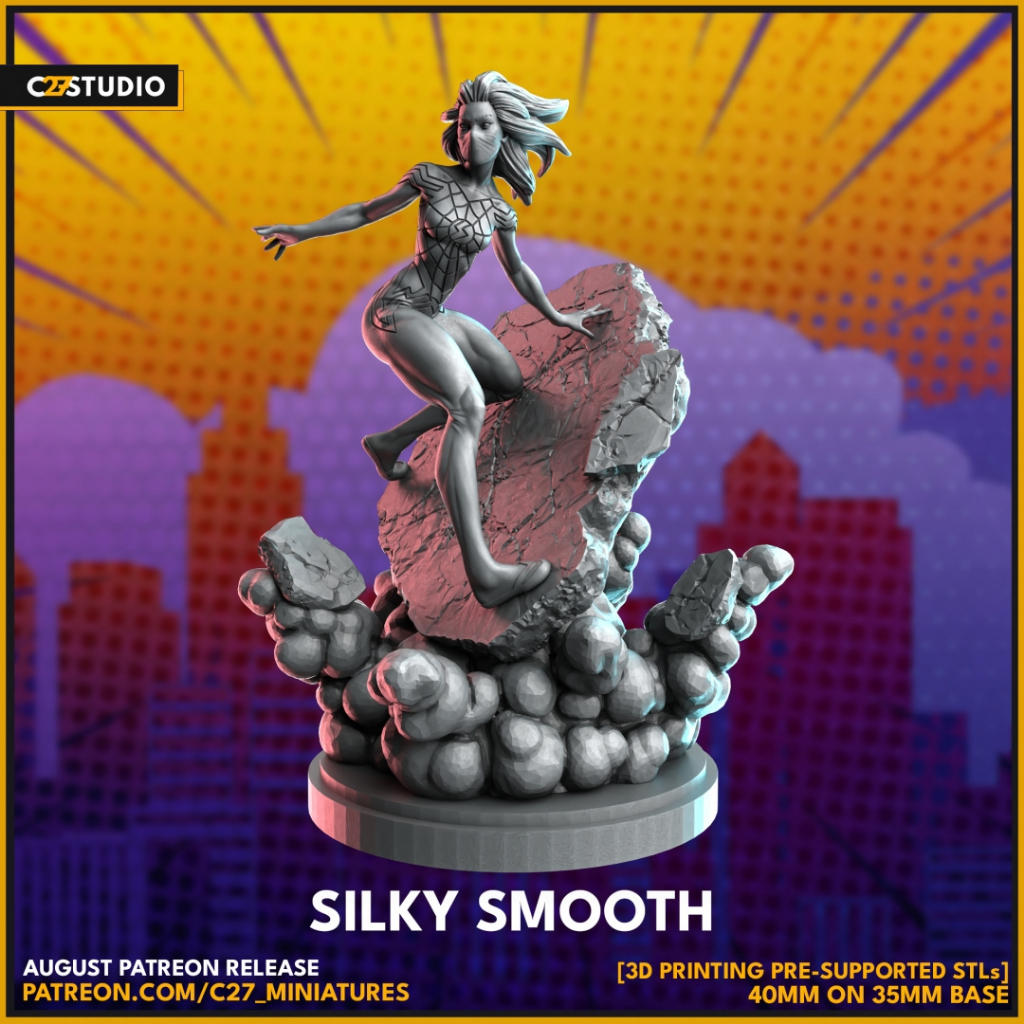 Silky Smooth - Web Wardens / 40, 75mm scale 3D printed miniature C27