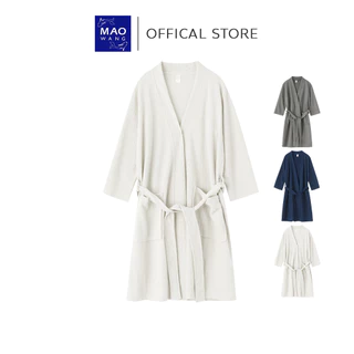 MAO ชุดคลุมอาบน้ำ สีพื้น แบบบาง เนื้อผ้านุ่มสบาย เสื้อคลุมซาวน่า สำหรับชายและหญิง