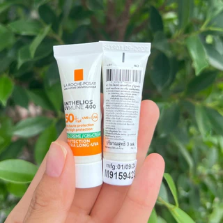 กันแดดคุมมัน สำหรับผิวเป็นสิวง่าย La Roche Posay Anthelios Uvmune400 Oil Control Gel-Cream Spf50+ ขนาด 3ml.