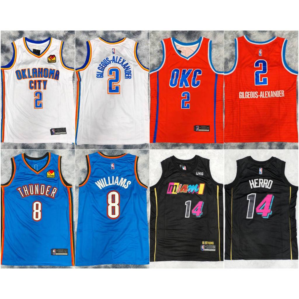 เสื้อบาสเกตบอล Basketball Jersey - SGA | J.Dub | T.Herro เหมาะเล่นกีฬา บาส, ฟิตเนส, แฟชั่น