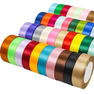 T-Box 2.5ซม ยาว 22 เมตร ริบบิ้นผ้าซาติน หน้ากว้าง 2.5CM ยาว 22 เมตร ริบบิ้นห่อของขวัญ DIYตกแต่ง 50สี