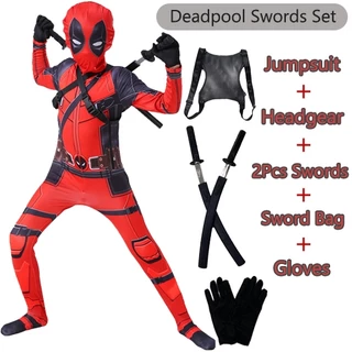 ชุดจั๊มสูทคอสเพลย์ Deadpool Superhero สําหรับเด็ก Deadpool Coslay ฮาโลวีน รุ่นสําหรับของขวัญเด็กอะนิเมะการ์ตูน