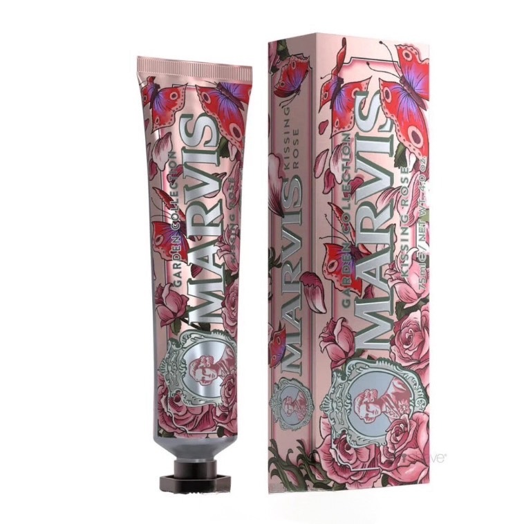❤️ไม่แท้คืนเงิน❤️Marvis Toothpaste Garden กลิ่น Kiss Rose 75ml กลิ่นกุหลาบ หอมสดชื่น