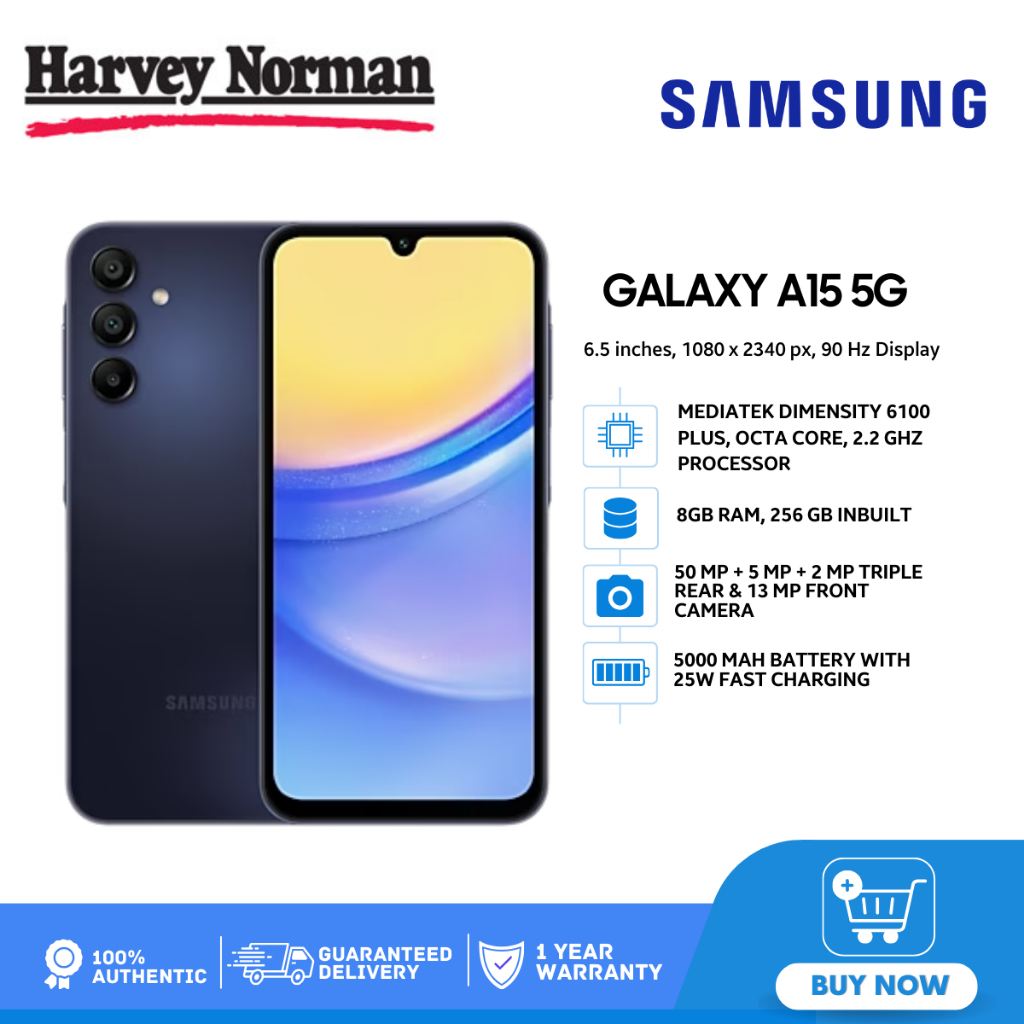 🔥ขายดีที่สุด🔥Samsung Galaxy A15 4G | 5G (6+128GB) จอใหญ่ แบตอึด เครื่องมือ1 ศูนย์ไทย ประกันร้าน 12 เ