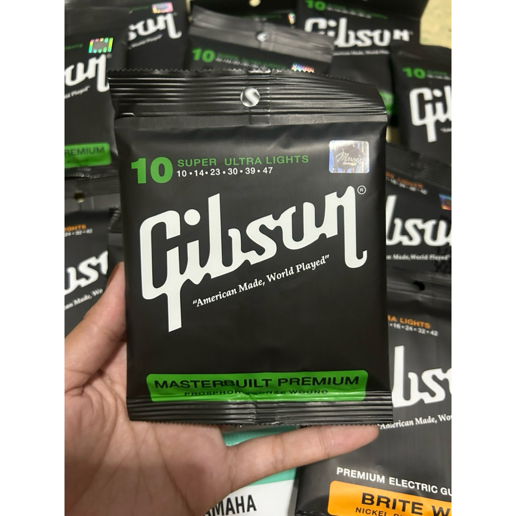 สายกีตาร์ Gibson สายกีตาร์โปร่ง-กีตาร์ไฟฟ้า (ชุด6เส้น) 🎸