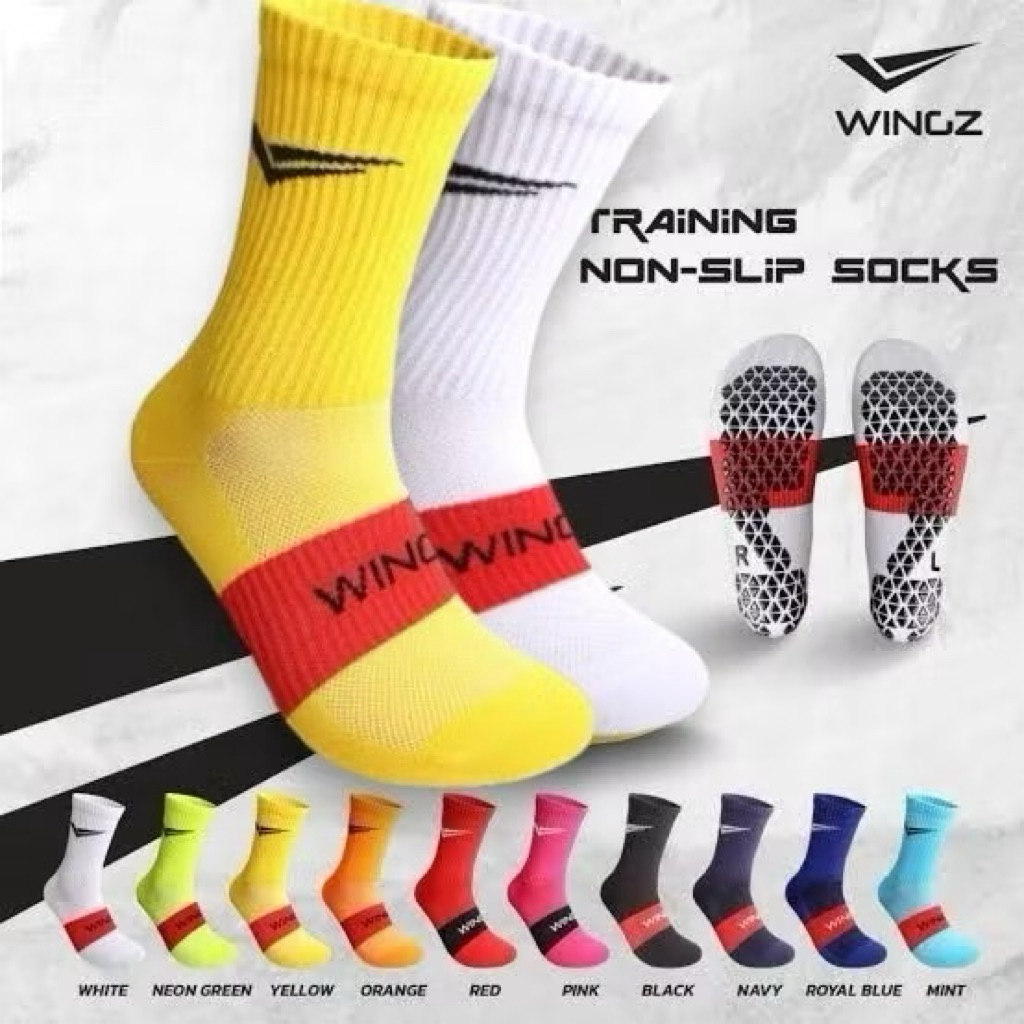 {รับประกันสินค้าของแท้100%} Wingz WZ8300 ถุงเท้าฟุตบอลและกีฬาแบบสั้นกันลื่นคุณภาพดีเยี่ยม