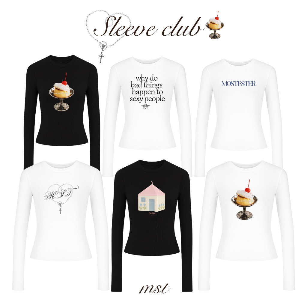 MOST🍂  Sleeve Club เสื้อแขนยาว สรีนลายคำคม ผ้านิ่ม คุณภาพดี KO
