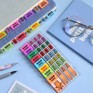 [100ชิ้น] Sign here โน๊ตติดชี้จุดลงลายมือชื่อ ลงนาม signature sticky note
