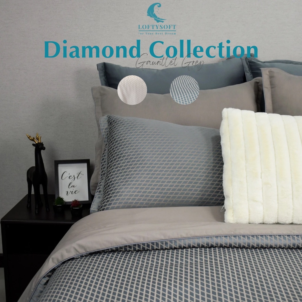 LOFTYSOFT ชุดผ้าปูที่นอน CottonSilk 550เส้นด้าย Diamond Collection