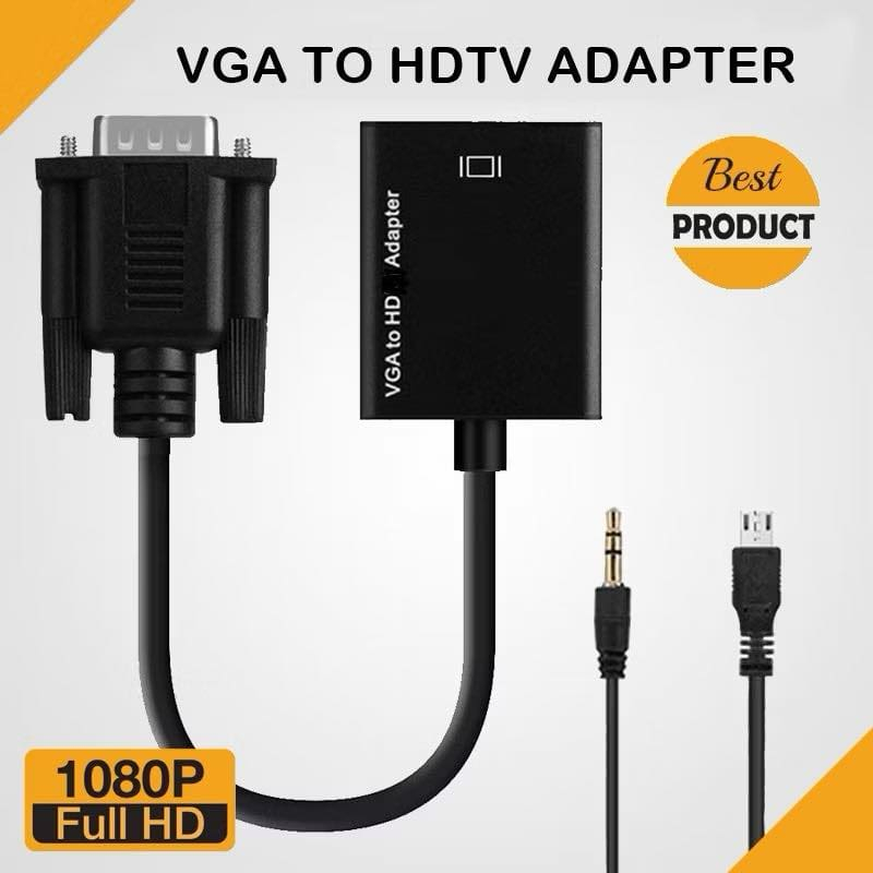 สายแปลง VGA to HDMI Full HD 1080 อุปกรณ์แปลงภาพคอม VGA  ออกจอที่เป็น HDMI
