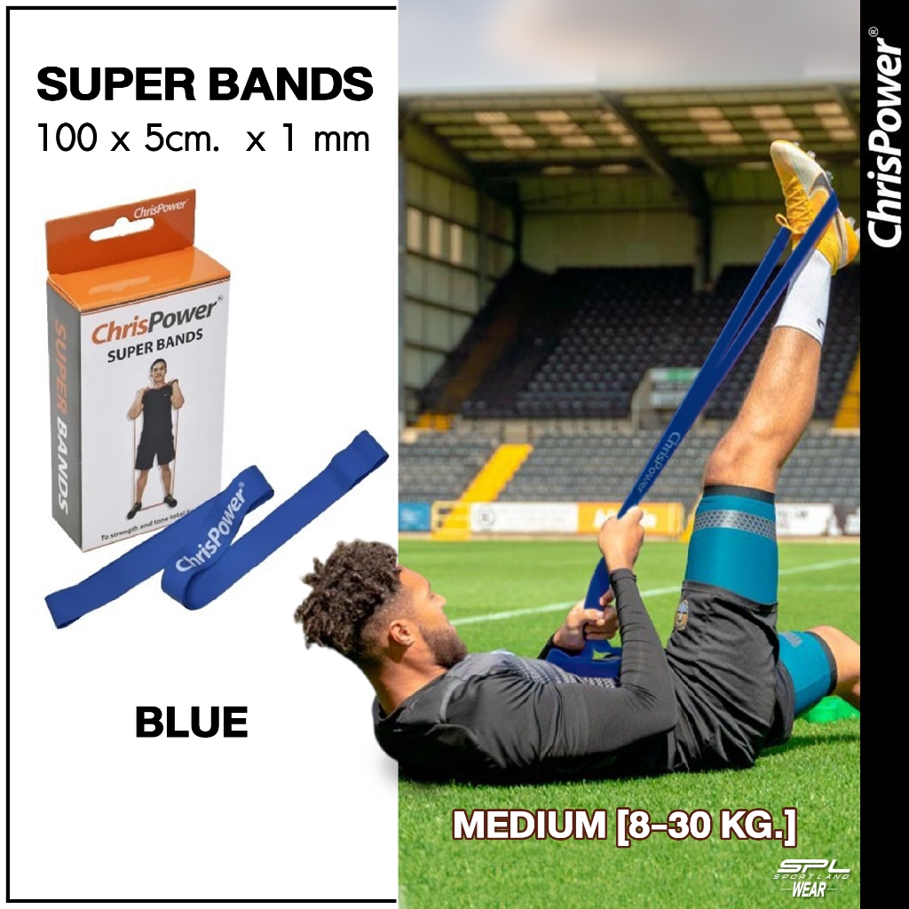 ChrisPower ยางยืดบริหารร่างกายSuperBands  BL-Med ขนาด 100x5cm.x1mm. (210)