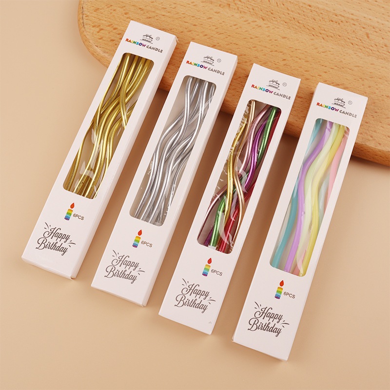 พร้อมส่งจากไทย ส่งไว เทียนวันเกิด เทียนเกลียว, ยาว Happy birthday Candle 5แพ็ค