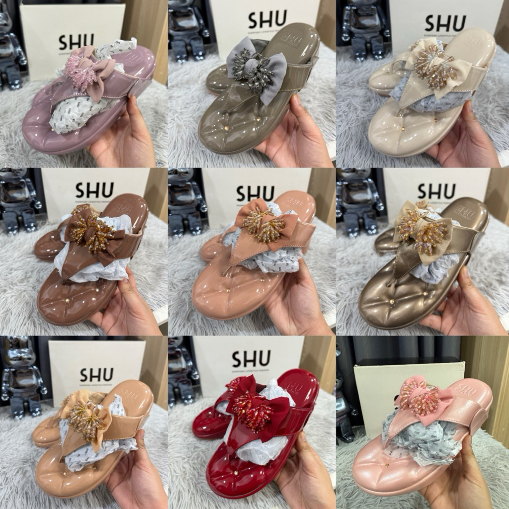 SHU SOFASHOES SWEETCHIC ‼️งาน Sale‼️รองเท้าชูเบอร์รี่ส้น2.5 มือ1 พร้อมกล่อง โซฟาชูหน้าโบว์✅ แท้จากช็อป100%