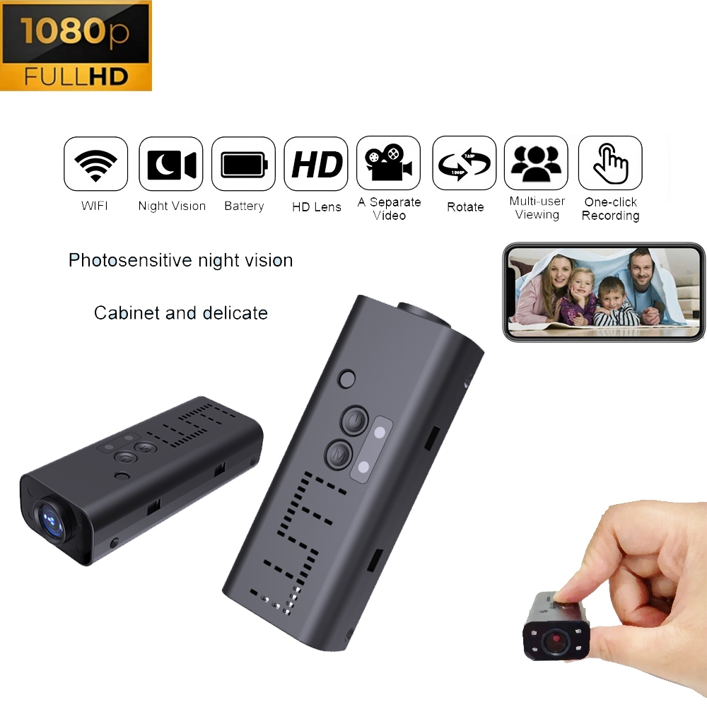 ประกัน1ปี 1080P กล้องไร้สาย กล้องวงจรปิดไร้สาย กล้องจิ๋ว wireless CCTV Night Visionมแบตเตอรี่ในตัว