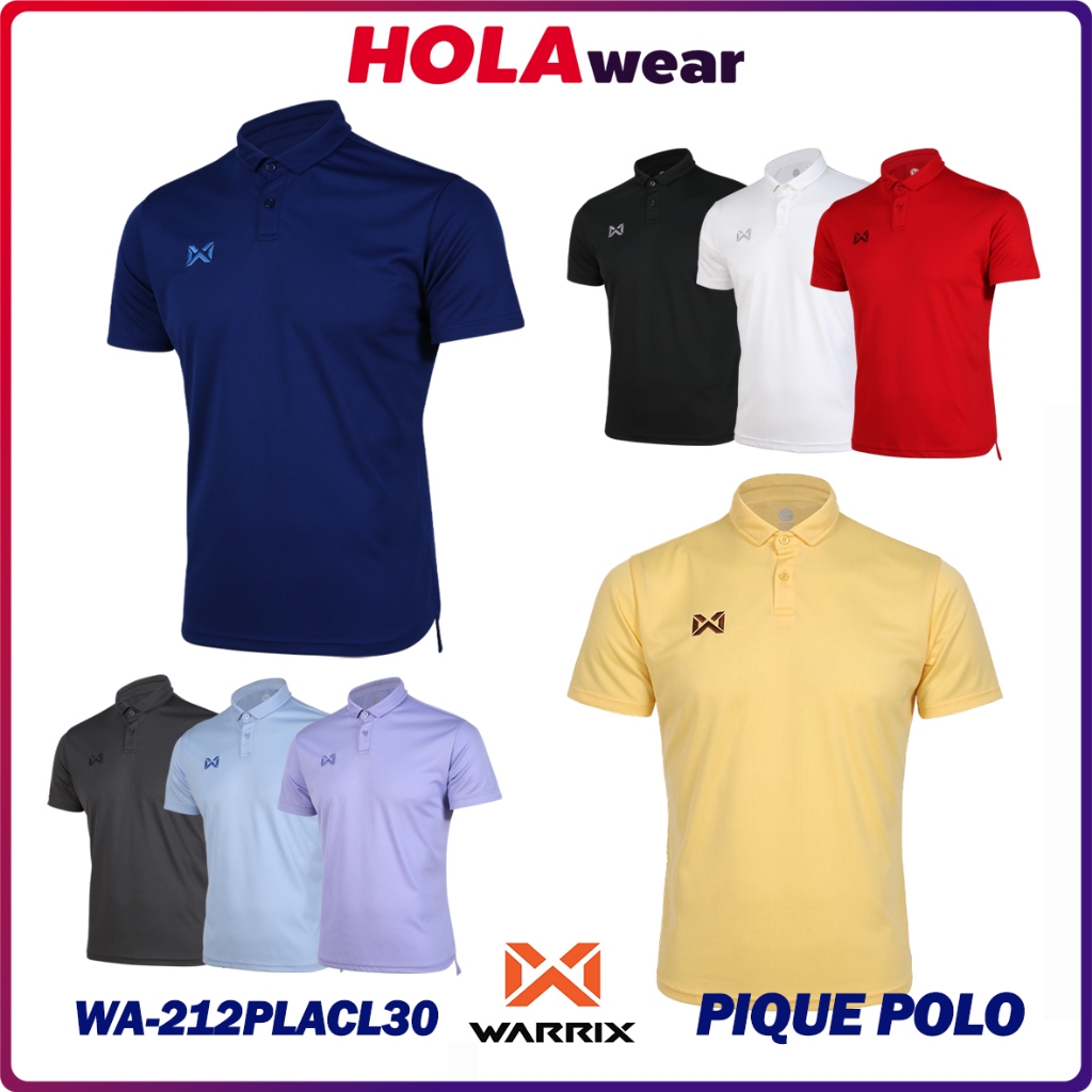 เสื้อโปโล WARRIX 212PLACL30 โลโก้ปัก รุ่น PIQUE POLO  โพส1/2