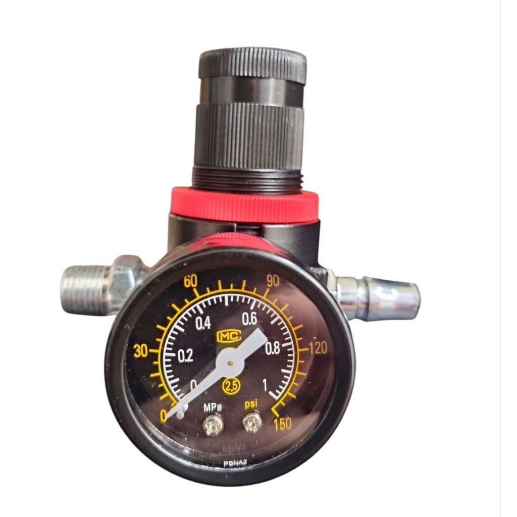 วาล์วปรับแรงดันลมพร้อมเกจ์ลม 150 psi ใช้ได้กับเครื่องมือลมทุกชนิด, ปั๊มลม, ถังอัดจารบี