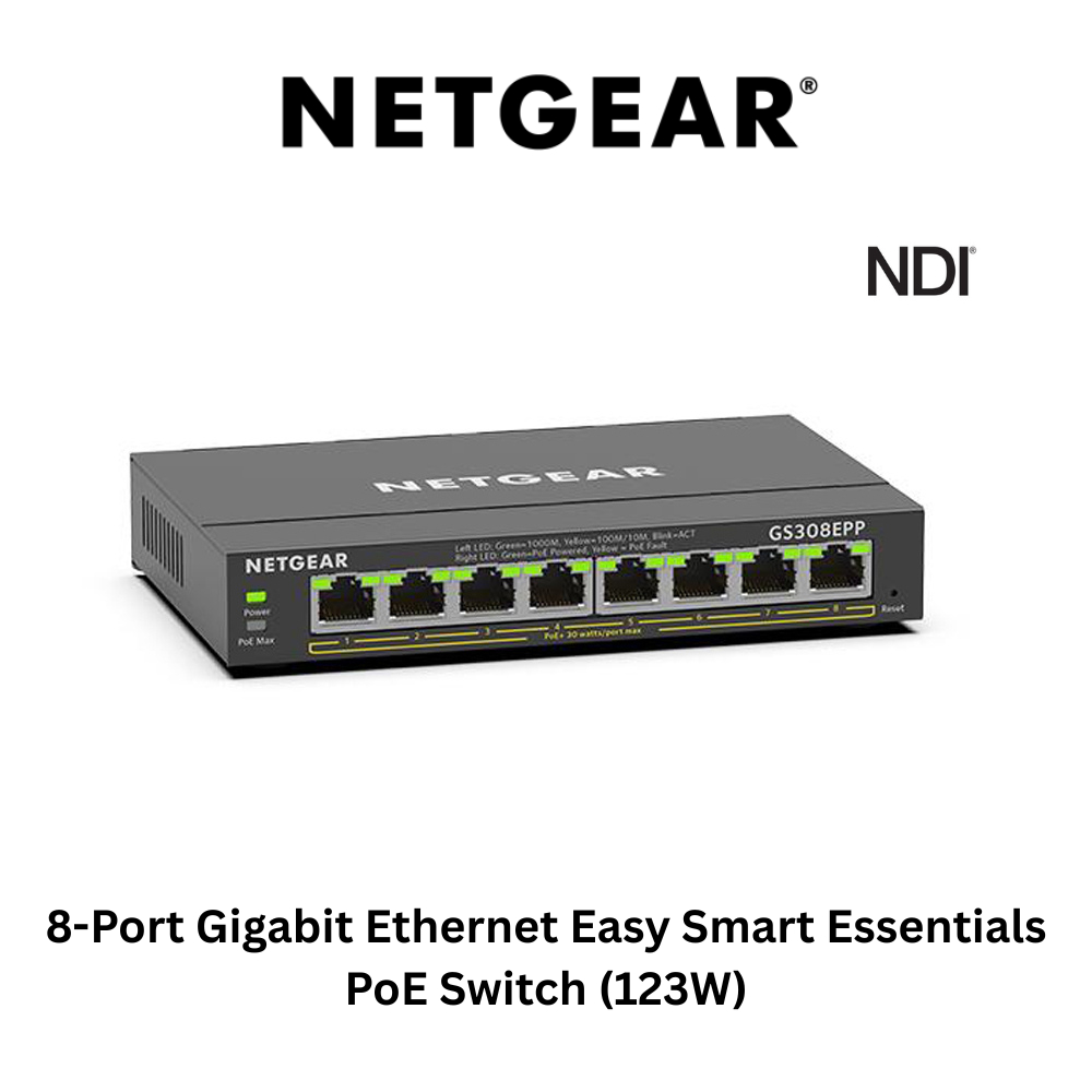 NETGEAR GS308EPP 300 SERIES SOHO PLUS 8-PORT POE+ GIGABIT ETHERNET PLUS SWITCH (123W)