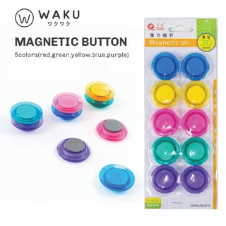 เม็ดแม่เหล็ก สีใส แม่เหล็กติดกระดาน WAKU *มี 3 ขนาด 20/30/40 mm. แม่เหล็กติดบอร์ด แม่เหล็กกลม Magnet