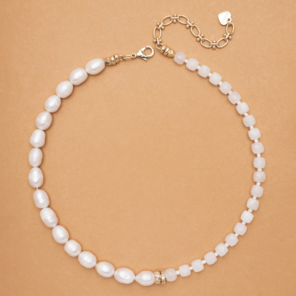 MOMMYS & ME MIX STONE NECKLACE-สร้อยคอไข่มุก