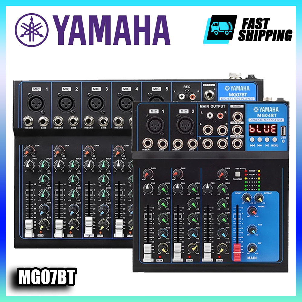 YAMAHA  MG04-07BT Audio Mixer USB DJ Sound Mixing Console 48V Power for Computer Recording,4 ~ 7-Cha