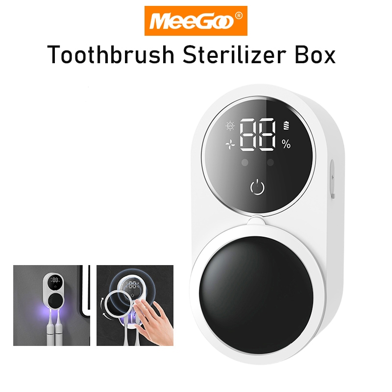 MeeGoo เซ็นเซอร์อัจฉริยะ ติดผนัง Toothbrush Sanitizer Box เครื่องฆ่าเชื้อแปรงสีฟัน ชาร์จ Type-C
