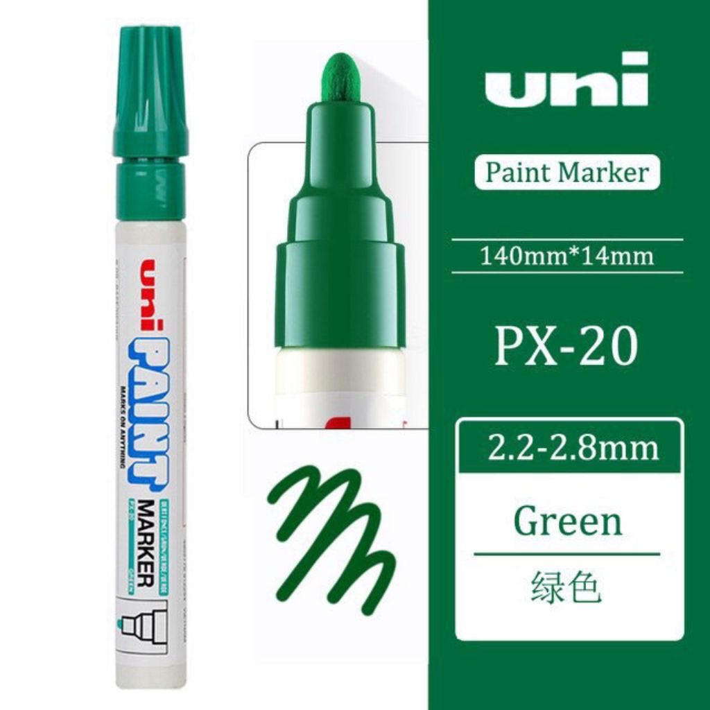 uni paint marker PX-20 สีเขียว ยกกล่อง