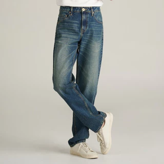 Mc JEANS กางเกงยีนส์ผู้ชาย ทรงกระบอกขาตรง เอวกลาง สียีนส์ฟอกกลาง MMIZ235 ยีนส์ 12.75oz