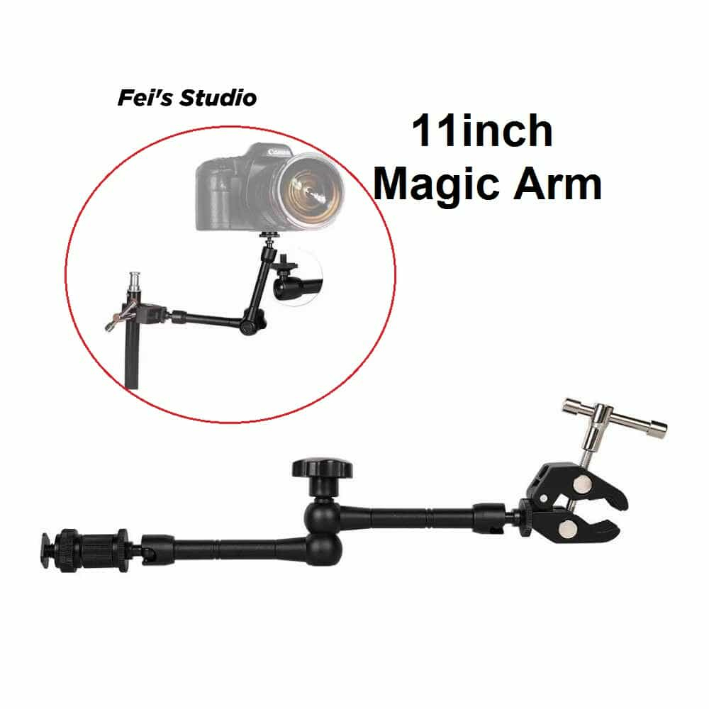 แขนจับเมจิก11นิ้ว สำหรับกล้อง/แฟรช ไฟLEDเกลียว1/4   11inch Magic Arm + Super Clamp Crab Plier Clip