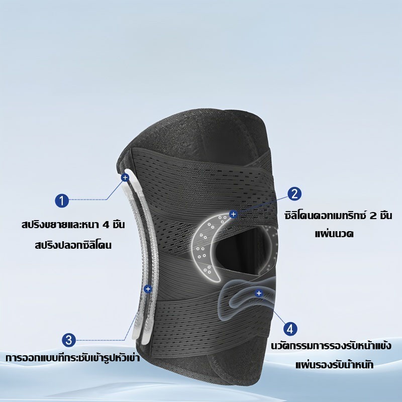 สนับเข่า อุปกรณ์พยุงเข่า บรรเทาอาการปวดข้อ บางและระบายอากาศได้ดี กันกระแทก บรรเทาความกดดันที่หัวเข่า รูปที่ 7