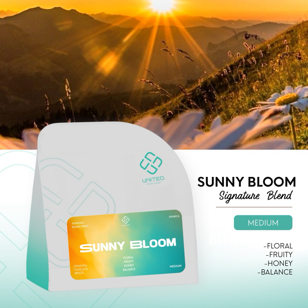 United Coffee Roaster เมล็ดกาแฟเบลน Sunny Bloom คั่วกลาง มาใหม่ ตัวขายดีประจำหน้าร้าน