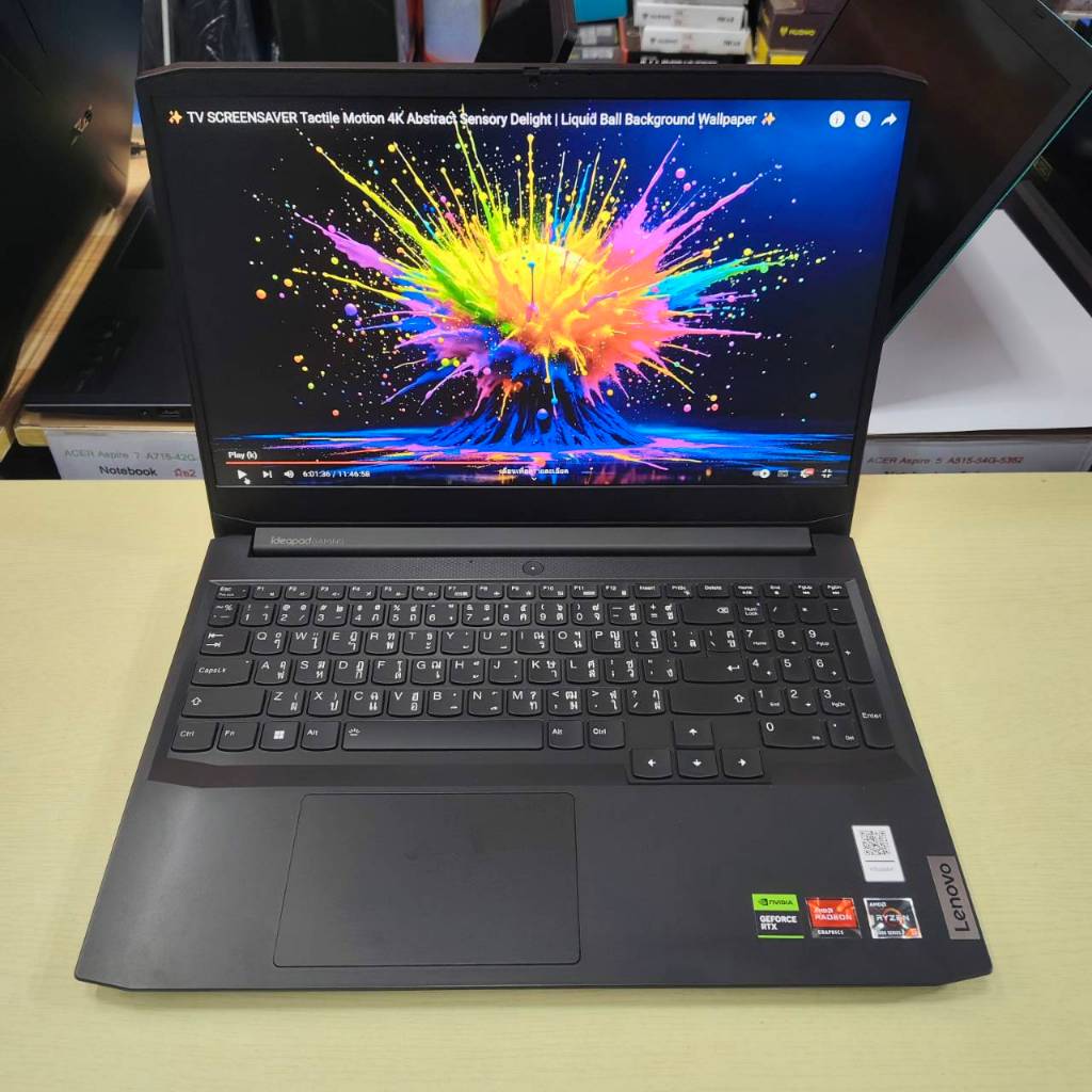 LENOVO Ideapad Gaming 3 15ACH6-82K2027UTA สภาพเครื่อง 88% ติดฟิล์มกันรอยหน้าจอแล้ว