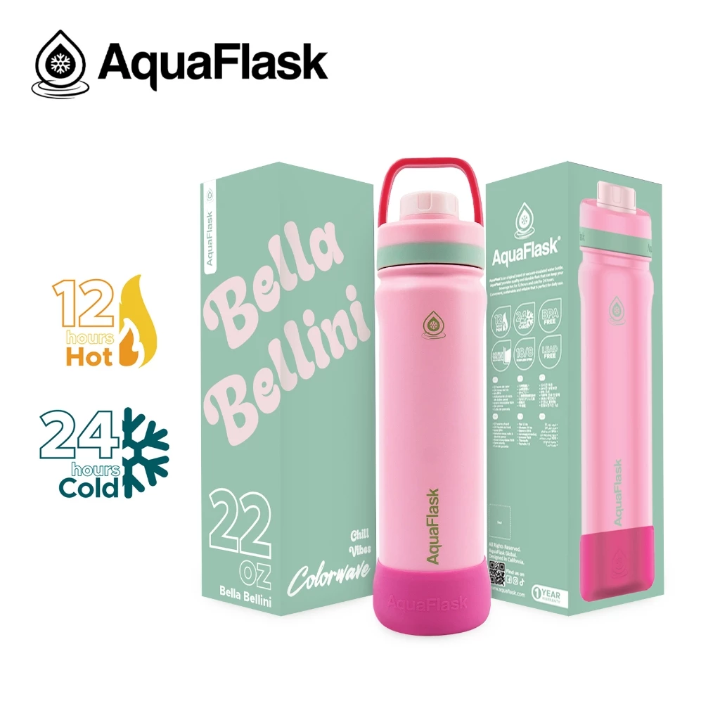 AquaFlask New Colorwave Chill Vibes Collection (18/22/32/40oz) กระบอกน้ำเก็บความเย็น กระติกน้ำสแตนเลส thumbnail 7