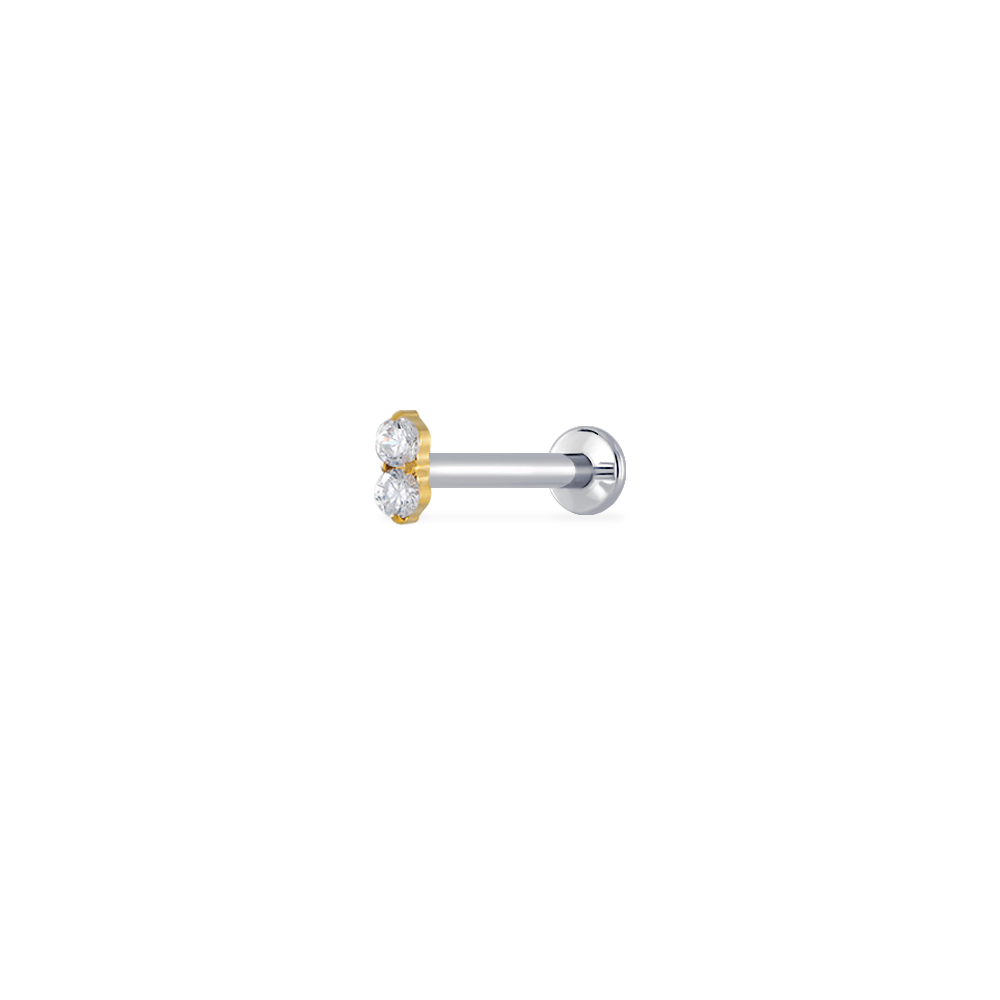 Piercingroom by Jay حلق تيتانيوم بحجرين زركون — صورة 6