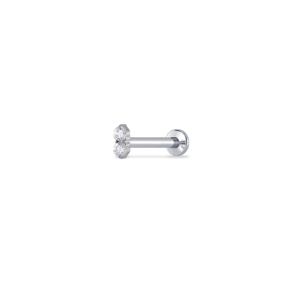 Piercingroom by Jay حلق تيتانيوم بحجرين زركون — صورة 7