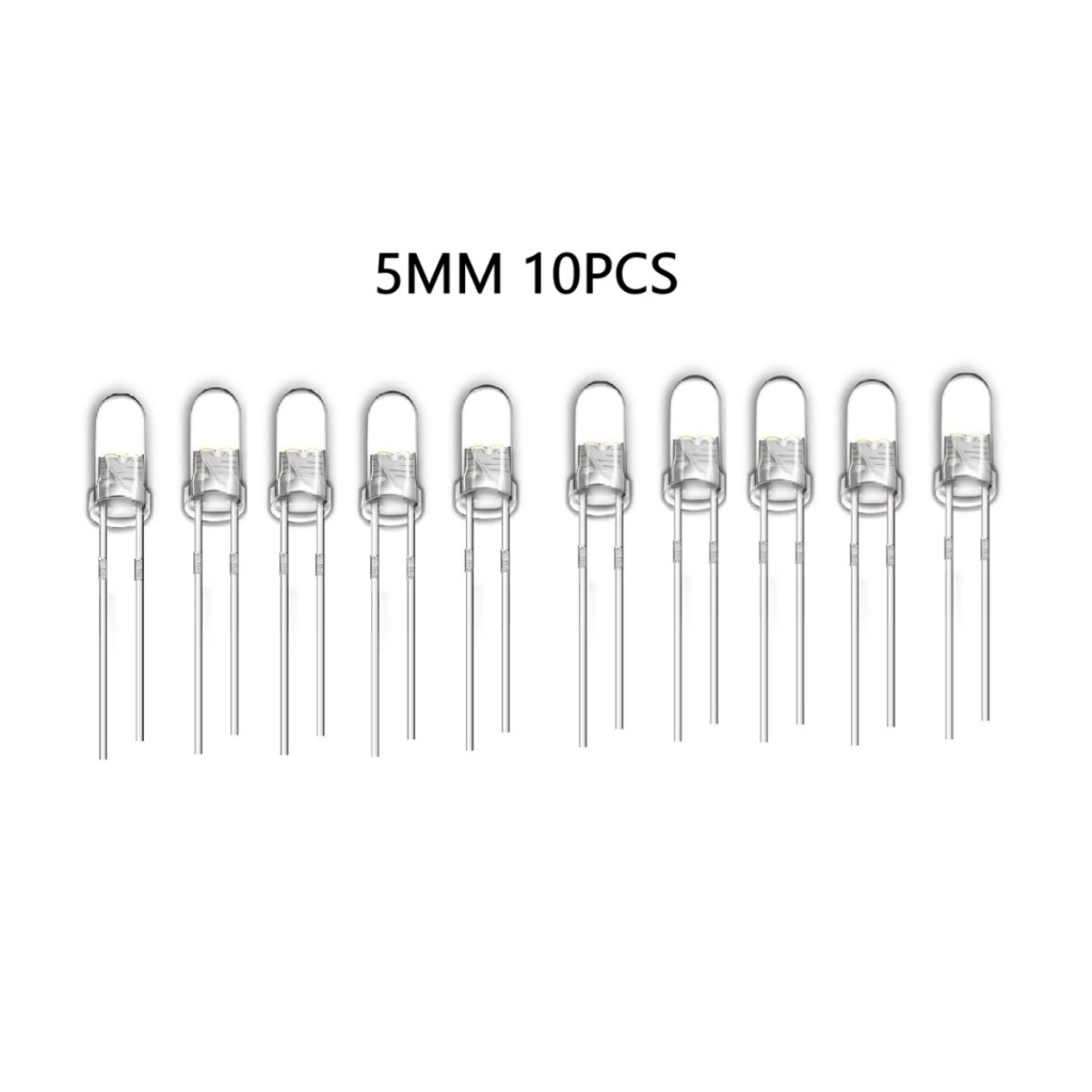 LED 2ขา ไดโอดเปล่งแสง (10หลอด) LED ใส 5mm. Light Emitting Diode DIY ไดโอดเปล่งแสง ReturnLED