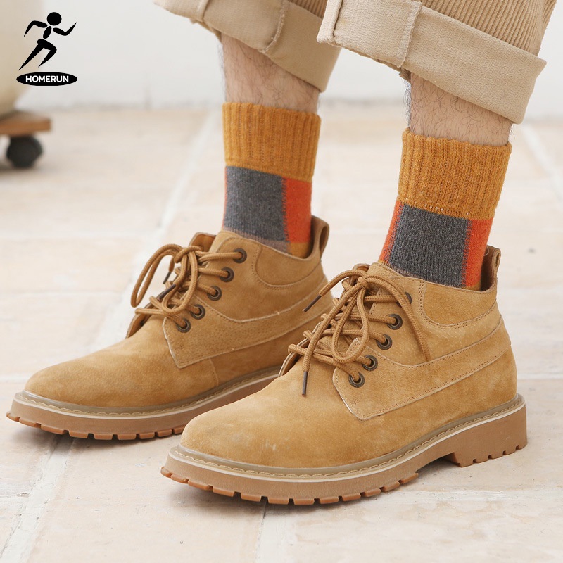 ถุงเท้ากันหนาวชาย สไตล์ญี่ปุ่น ลายตารางหมากรุก สีสันสวยงาม ไม่ซ้ำใคร 02C8 - รูปที่ 3