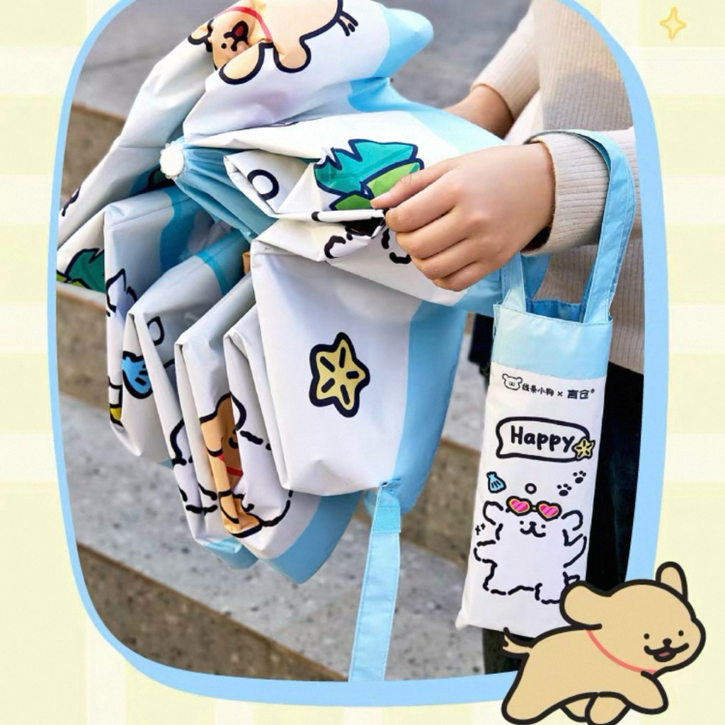 พร้อมส่ง🩵 ร่ม Happy Maltese มอลทีส ร่มกดออโต้ ร่มพับ คุณภาพดี ร่มพกพา ร่มน่ารัก umbrella ร่มกันแดด ร่มกันฝน 48018 รูปที่ 2