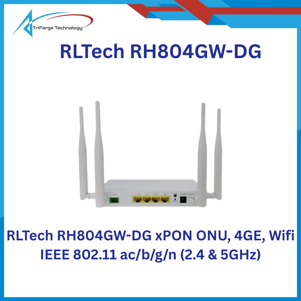 RLTech RH804GW-DG xPON ONU, 4GE, Wifi IEEE 802.11 ac/b/g/n (2.4 & 5GHz)