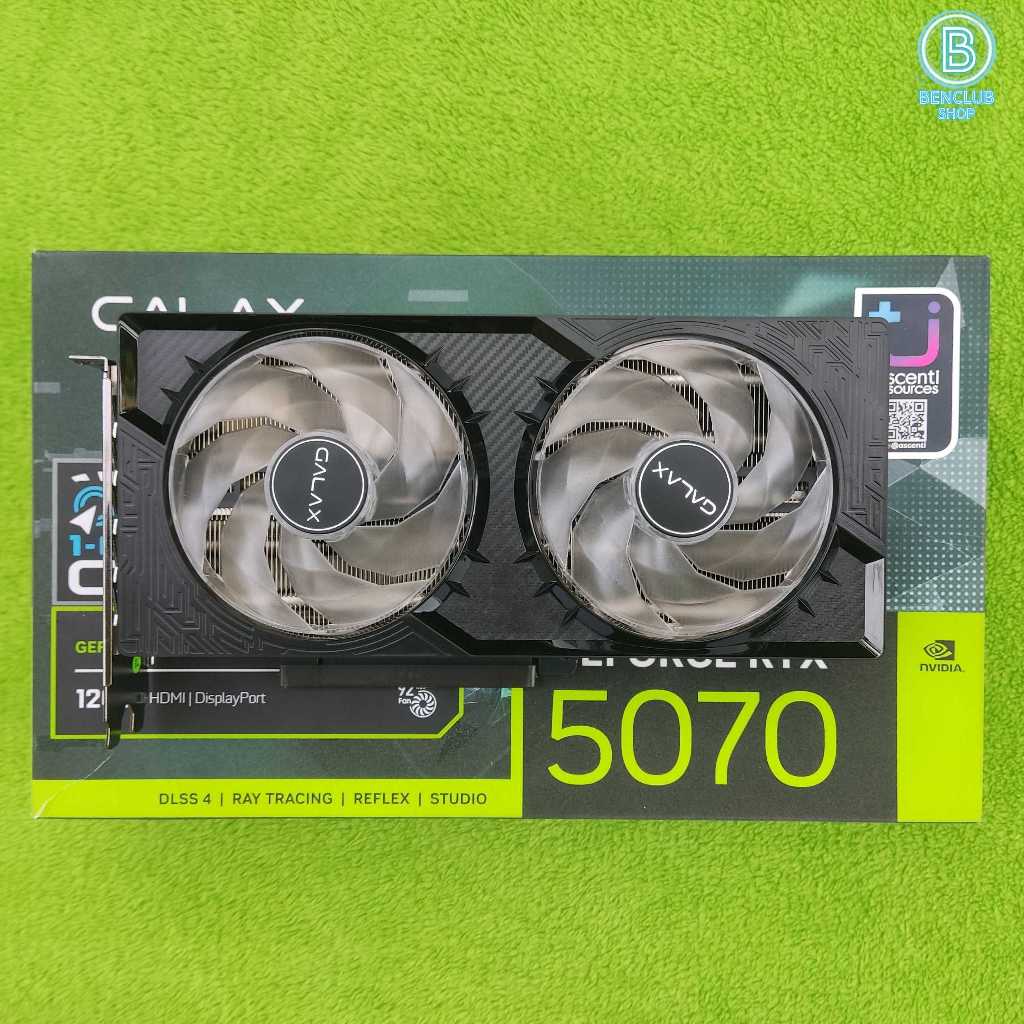 การ์ดจอ GALAX RTX 5070 1-CLICK OC 12G อุปกรณ์ครบกล่อง ประกันAscenti 03/2028 สินค้ามือสอง