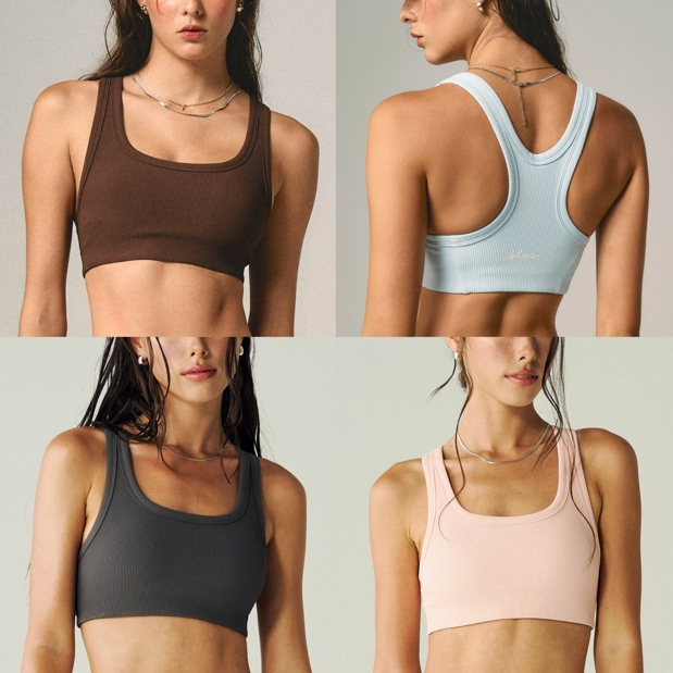 Better Wide Ribbed Sports Bra (โลโก้ปัก ฟองน้ำแบบใหม่) - The Flos Club
