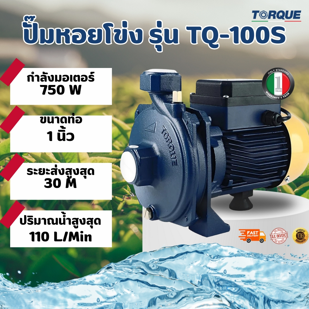 TORQUE ปั๊มหอยโข่ง 1 HP 1 นิ้ว รุ่น TQ-100S 220V