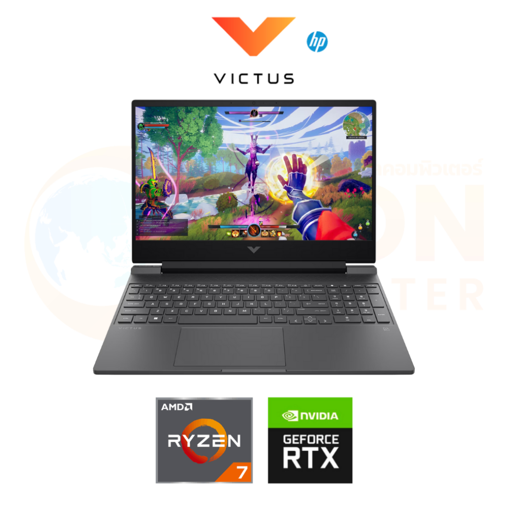 HP VICTUS 15-FB3087AX NOTEBOOK (โน๊ตบุ๊ค) AMD RYZEN 7 7445H / RTX 3050 / 16GB / 512GB / WIN11 / ประก