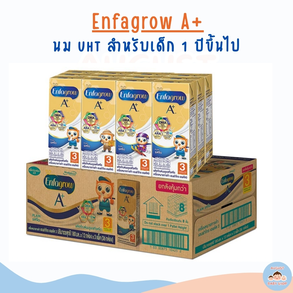 Enfagrow UHT นมกล่อง เอนฟาโกร ยูเอชที สูตร 3 รสจืด (24/36 กล่อง)