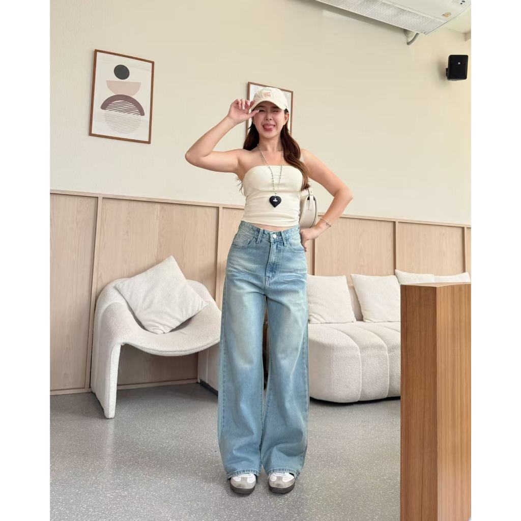 กางเกงยีนส์ Belin Star Jeans ทรงกระบอกใหญ่ทรงสวย - รูปที่ 2